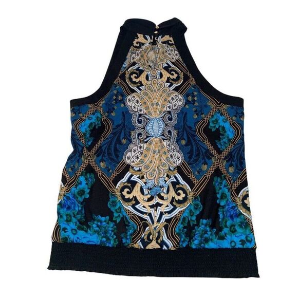 New York And Company Sleeveless Halter Top Blouse Women's Small 3D Florence - Picture 2 of 9